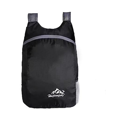 Mochila leve dobrável, mochila unissexo adulto mochila dobrável ultraleve pequena mochila de caminhada impermeável pequena mochila de caminhada para homens mulheres crianças viagens campismo, Preto