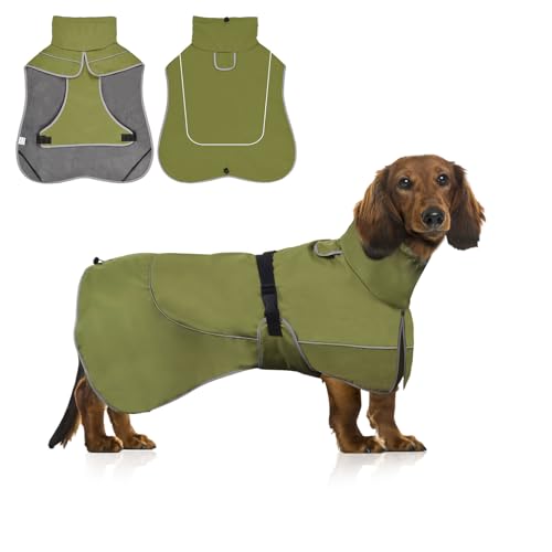 WUFANC Impermeável casaco cão - refletor casaco para cães fecho ajustável, adequado para todas as estações - oferece proteção confortável para o seu cão durante atividades tanto exteriores (M)