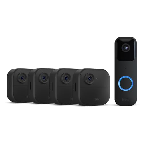Nueva Blink Outdoor 4 (sistema de 4 cámaras con Sync Module Core incluido) + Blink Videotimbre (negro)