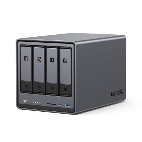 UGREEN NASync DXP4800, NAS de mesa de 4 baías, CPU Intel N100 de quatro núcleos, 8 GB de RAM DDR5, 32 GB eMMC, 2 ranhuras de 2,5 GbE, 2 ranhuras M.2 NVMe, HDMI 4K (sem disco)
