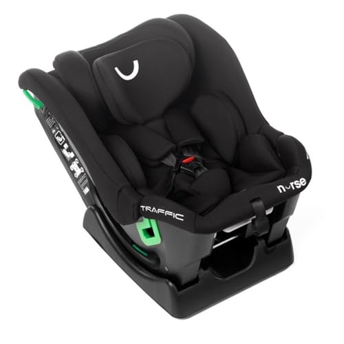 Nurse Traffic, Cadeira de carro bebé iSize, 40 a 150 cm, 0 a 12 anos, sem isofix, grande recuo, redutor, preto