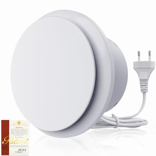 Extrator de ar de 100 mm, ventilador de casa de banho 130 m³/h 12 W, alta eficiência poupança energética e silenciosa, ventilador de tubo, para casa de banho, cozinha, sanita, estufa, porão