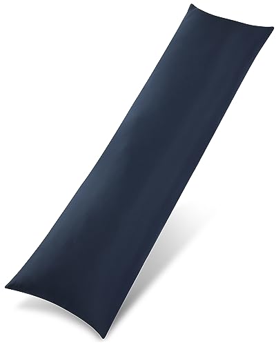 Utopia Bedding Almofada corporal, 40 x 145 cm, almofada para gravidez e maternidade, almofada para dormir de lado, enchimento de poliéster macio (azul-marinho)