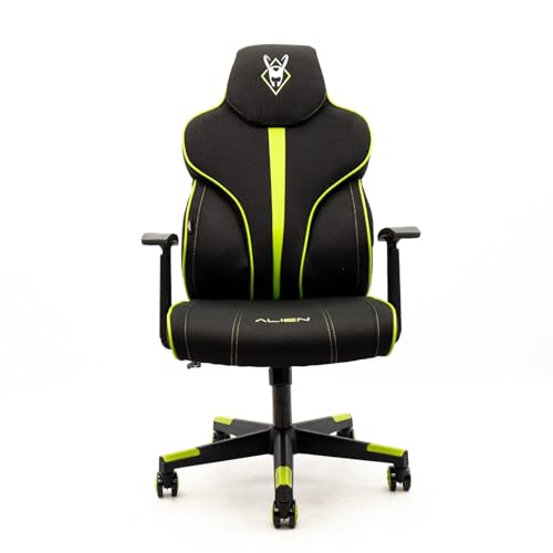 Woxter Stinger Station Alien Green Cadeira Gaming escritório (Gamer, eixo de aço, elevação por pistão de gás, pele sintética, ergonómica, apoios de braços, altura ajustável, almofada lombar