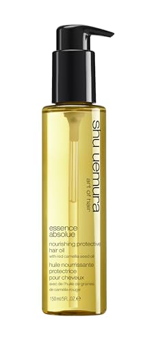 Shu Uemura, Óleo de empilhamento nutritivo Essence Absolue, protetor térmico, anti-ruptura e anti-fricção, para cabelo seco, muito danificado ou normal, 150 ml
