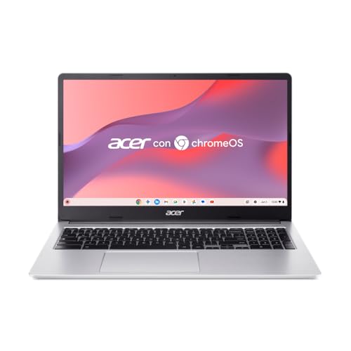 Acer Chromebook 315-4H Computador portátil de 15,6", Full HD LED, computador portátil (Intel Celeron N4500, 8 GB RAM, 64 GB eMMc, Intel UHD Graphics, Chrome OS), PC portátil prateado - teclado Qwerty