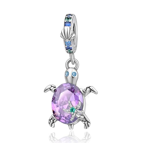 Amuefer Charms Plata De Ley 925 Pulsera Collar Colgantes Perlas Encanto Mariposas, Amor, Regalos Para Madre CumpleañOs Tortugas, Viaje Perlas Regalo