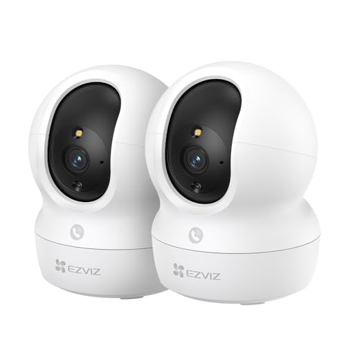 EZVIZ 2pk CP1 2K Câmara de vigilância Wi-Fi interior com rastreamento automático, câmara IP domicílio WiFi 360° para bebé com visão noturna cor, detecção humana, chamada bidirecional, suporta 512 GB