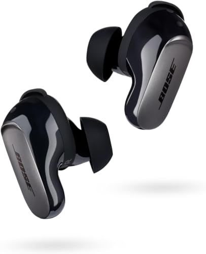 Bose QuietComfort Ultra Earbuds, auriculares sem fios com cancelamento de ruído, Bluetooth, som espacial, bateria de longa duração, auriculares de alta qualidade para praticar desporto, preto