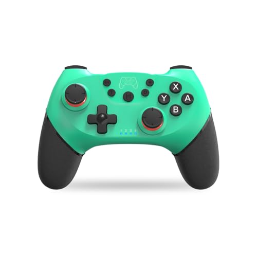 NK Controlo Switch sem fios - Switch/Switch Lite/Switch OLED com função Wake, Bluetooth, 6 eixos, função turbo, duplo choque de vibração dupla, LED indicadores - azul