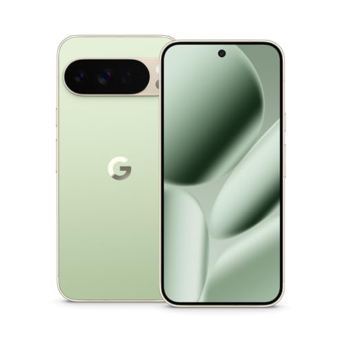 Google Pixel 10 Pro XL Smartphone Android livre com Gemini, câmara traseira tripla, bateria de mais de 24 horas e ecrã super atuação de 6,8", Jade, 256 GB
