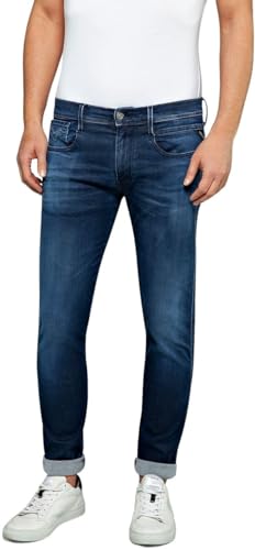 Replay Calças de ganga Hyperflex de corte fino Anbass para homem com elástico