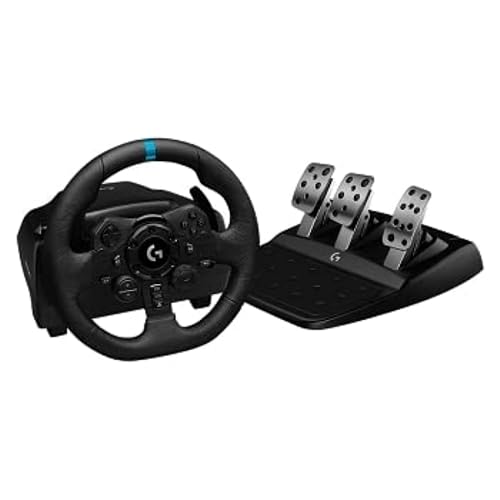 Logitech G 923 Volante e pedais de corrida para PS5, PS4 e PC, Uk inglês tomada de alimentação, tipo G, preto