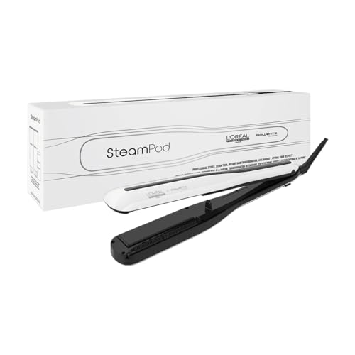 L'Oréal Professionnel - Steampod 3.0, ferro de cabelo profissional a vapor, tomada europeia, cor branca - 200 g