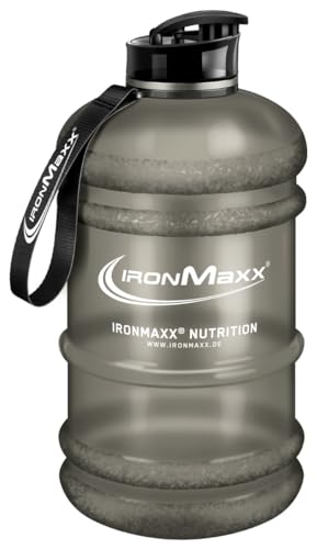 IronMaxx Galão de água - cinzento fosco 2200 ml | livre de BPA e DEHP | garrafa à prova de fugas com escala de medição, disponível em cores diferentes