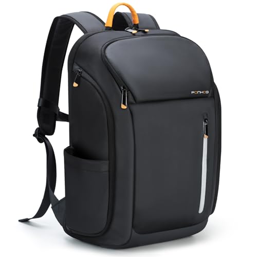 Ponhog Mochila portátil para homem 18,4 polegadas - mochila de negócios anti-roubo impermeável 900D com grande abertura de 180°, capacidade 40 l para viagem, trabalho, comutação, preto