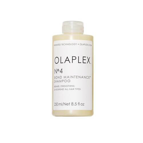 Olaplex Nº 4 champô para manutenção de ligações pilares, reduz a quebra e a estática, hidratação intensa, traz brilho e suavidade, todos os tipos de cabelo, sem sulfatos ou para-louços, 250 ml