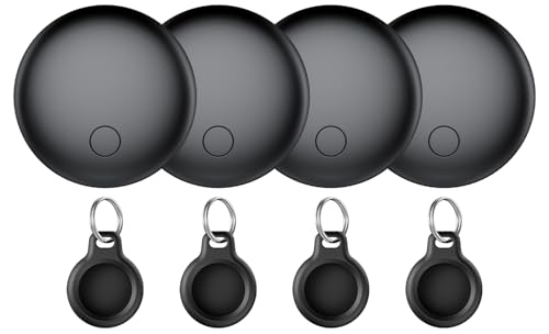 Localizador de objetos Bluetooth de 4 peças, Air Tracker Tag compatível com Apple pesquisar(apenas iOS), localizador para chaves, carteira, bagagem, mochila, bateria substituível, IP67 impermeável
