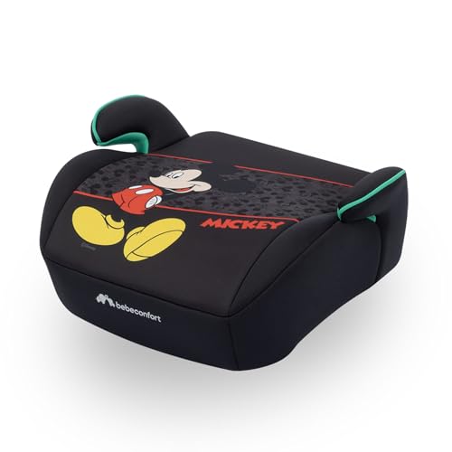 Bebeconfort Disney Manga i-Safe, assento elevador de carro, cadeira de carro Mickey Mouse, 6-12 anos, 128-150 cm, 22-36 kg, leve, instalação fácil com cinto, acolchoada, tecidos macios, Authentic