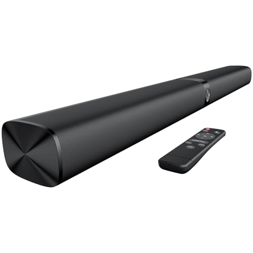 GarageRock Barra de som removível de 90 W 2 em 1 para Smart TV, barra de som Bluetooth 5.0 para TV com som nítido, 3 modos de equalizador, ARC/ótico/Aux/montagem na parede (preto)
