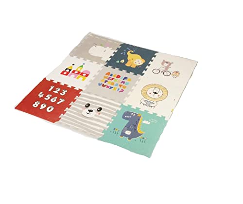 Babify Star Ibaby Tapete puzzle para bebés animais, espessura 1,5 cm, antiderrapante, extragrande, reversível, impermeável, portátil, de dupla face, para crianças pequenas e bebés (165 x 165 x 1,5 cm)