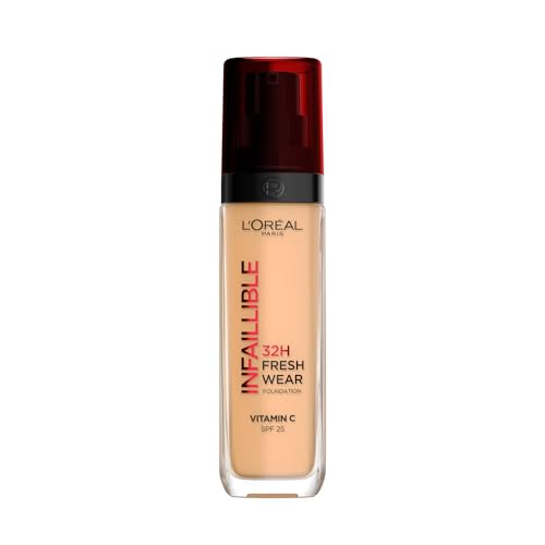 L'Oréal Paris, Base de maquilhagem líquida Infaillible 32h Fresh Wear, para todos os tipos de pele, longa duração, Tom: Mel (235), 30 ml