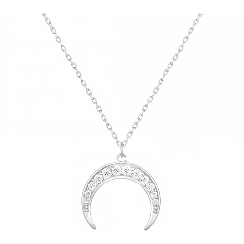 Sofia Milani - Colar para mulheres em prata de lei 925 - com zircões - pingente de lua - 50258, Prata esterlina 925, Zircónia cúbica