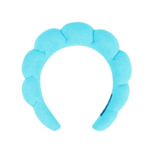 DRESHOW Diadema Spa para mulheres diadema com esponja para lavar o rosto nuvens suave tecido de ondulação faixas para o cuidado da pele maquilhagem