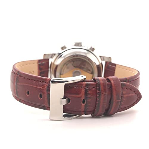 diloy Pulseira de couro de bovino gravada crocodilo escama quadrada alomada desportiva, para relógio, tamanhos 14 mm, 16 mm, 18 mm 20 mm 22 mm 24 mm 26 mm 28 mm 30 mm, resistente e elegante 368