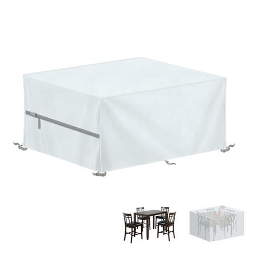 LAMUNI Capa mesa exterior impermeável, cobertura de mesa de jardim, 120 x 80 x 75 cm, capa para móveis cobertura de móveis de jardim, tecido Oxford 420D, tecido protetor para mesas e cadeiras de