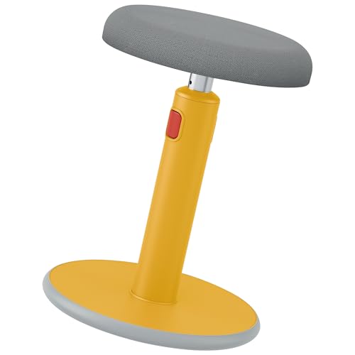 Leitz 65180019 - Banco Leitz Ergo Cosy Active, ergonómico para trabalho de forma flexível de pé ou sentado, com base redonda, altura ajustável de 45 a 79 cm, amarelo quente
