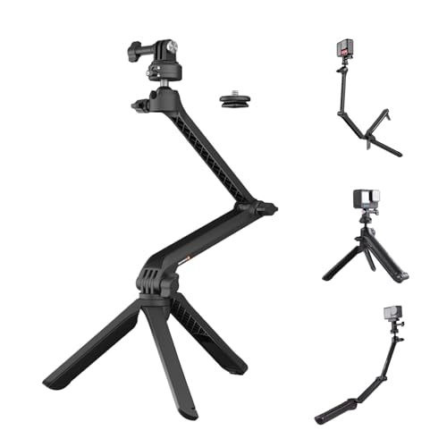 PGYTECH CapLock MantisPod Z, Video Vlogging tripé para Gopro Hero 13/12/11/10 para DJI OSMO Action 5 Pro/4/3, Action Camera suporte para Insta360 X5/X4/ONE RS com adaptador de rosca padrão de 1/4" -20
