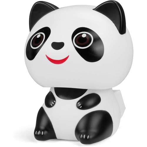 BOBOZHONG Figura de panda que assenta com energia solar, panda da sorte, lindo panda sorridente, ornamento para painel de instrumentos do automóvel para decoração de casa (7,8 cm)