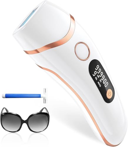 Depiladora de luz de pressão, removedor de laser definitivo-999,999 Flashes, 2 modos de 9 níveis de energia IPL remoção para Axilas, corpos, homens, mulheres, sala em casa