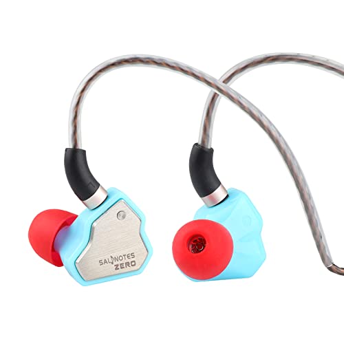 Linsoul 7 Hz Salnotes Zero HiFi 10 mm microfone intraural com controlador dinâmico IEM com diafragma composto, placa frontal de aço inoxidável, cabo OFC de 2 pinos