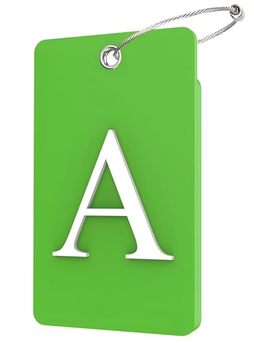 Lammcou Etiqueta de bagagem para viagens aéreas, etiqueta de borracha personalizada com cartão de direção e cabo de aço inoxidável, Luggage Tags Suitcases Labels (verde, A)