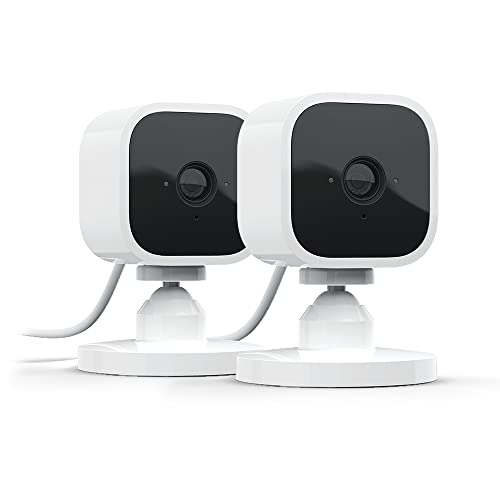 Apresentamos a Blink Mini, câmara de segurança inteligente, compacta, para interiores, com tomada, resolução de vídeo HD 1080p, detecção de movimento e compatível com Alexa - 2 câmaras