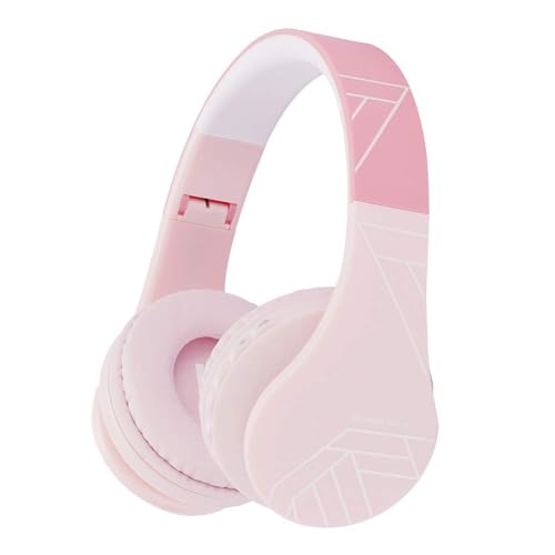 Auriculares Bluetooth para crianças, PowerLocus auriculares sem fios Bluetooth com microfone para meninas e meninos, com volume limitado, auriculares dobráveis, ajustável