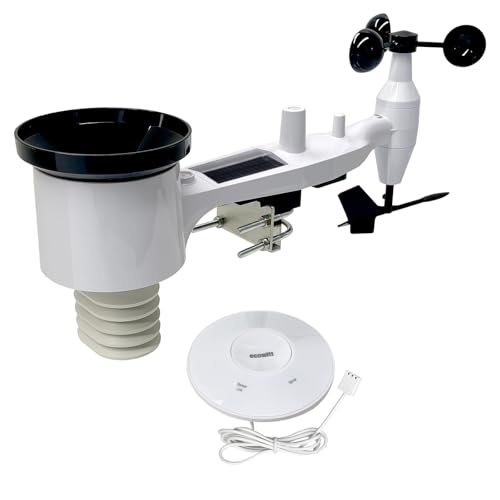 ECOWITT GW2002 Wifi estação meteorológica com sensor ao ar livre, 7 em 1 sem fios jardim ao ar livre Array WS69 com Salor Supply 3 em 1 WiFi interior Gatewa GW2000, casa previsão do tempo