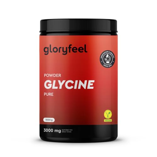Glicina em pó 1000 g (330 porções) - Alta Dose 3000 mg de L-glicina por dia - Aminoácido puro e doce por natureza - Solubilidade rápida - Testado em laboratório, vegano e sem aditivos