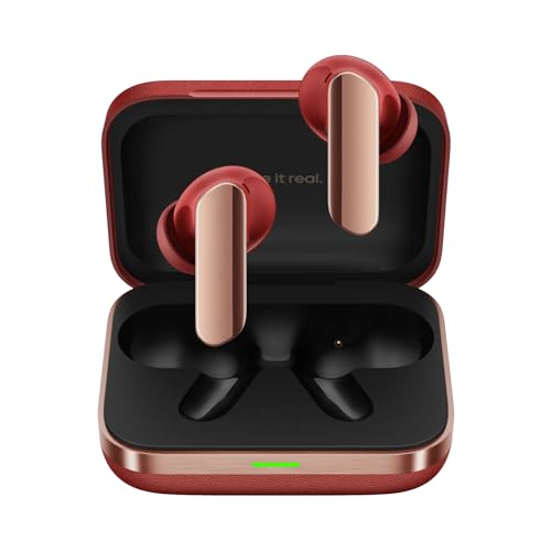 realme Buds Air 7 Pro Auriculares sem fios, Tri-Mic 53dB Deep Active Noise Cancellation, 48H Tempo de reprodução IP55 impermeável Bluetooth 5,4 auriculares sem fios, vermelho