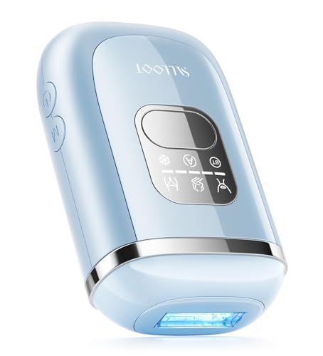 Mini inteligente Depiladora luz de pulso com safira para mulher e homem, 22J e dupla pressão e IGBT tecnologia, portátil, eficaz e duradouro, depilação sem dor a 4 °C em casa em vez da sala (azul)