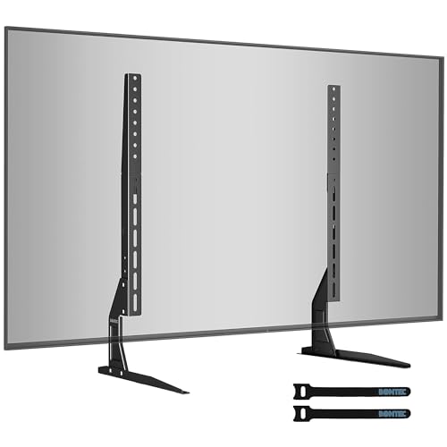 BONTEC Suporte para TV de pé universal ajustável de 3 níveis para ecrãs LCD LED OLED de 22" - 65", suporte de pé para TV com capacidade de até 50 kg, máximo VESA 800 x 400 mm