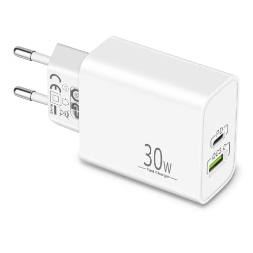 MatauMahi Carregador USB C 30W para iPhone 16/15/14/13 Pro Max/Plus, adaptador de alimentação com PD/QC/PPS, tomada carregador carregamento rápido compatível com Samsung S24/S23/S22/S21, Google Pixel