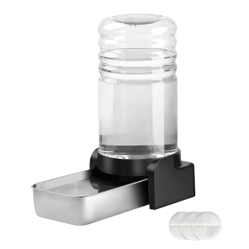 Marchul Dispensador de água de 5,7 l para cães e gatos, dispensador automático de água para cães com tigela de água de aço inoxidável e 3 filtros, garrafa de água de gravidade de grande capacidade