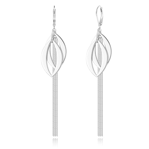ALEXCRAFT Brincos mulher prata compridos, brincos pendentes pérolas prata 925, elegante, leves, hipoalergénicos, para festa, banquete, presentes de joalharia