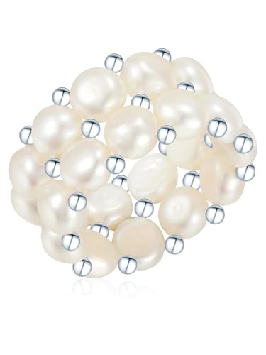 Valero Pearls Anel de pérolas para mulher prata de lei 925