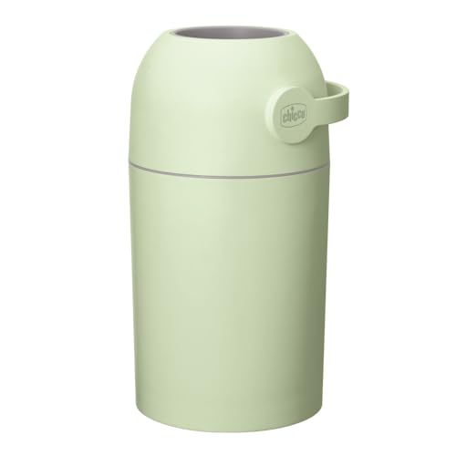 Chicco Recipiente de fraldas com controlo de odores, sistema de eliminação de fraldas, papeleira fraldas compactas, economizam espaço, com tampa, fácil de usar e limpar, funciona com sacos de plástico