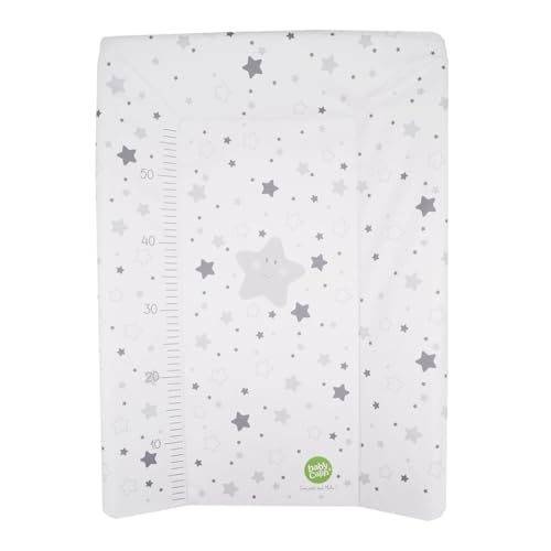 BabyCalin Luxury Changing Mat Star Grey 50 x 70 cm - com tabela de altura impressa