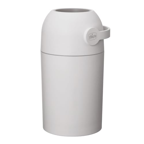 Chicco Recipiente de fraldas com controlo de odores, sistema de eliminação de fraldas, papeleira fraldas compactas, economizam espaço, com tampa, fácil de usar e limpar, funciona com sacos de plástico